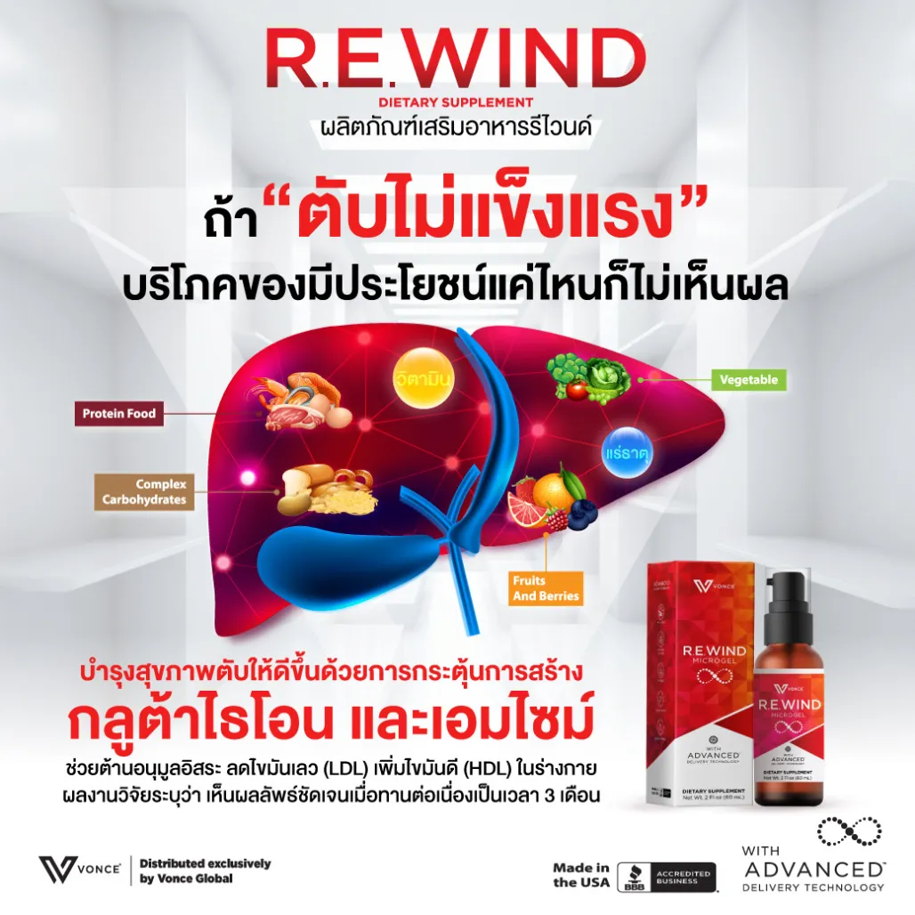 r.e.wind rewind รีไวนด์ ชะลอวัย ฟื้นฟูเซลล์ ต้านอนุมูลอิสระ เสริมภูมิต้านทาน รักษาตับ 5